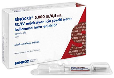 BINOCRIT 5000 IU/0,5 ML SC/IV ENJEKSIYON ICIN COZELTI ICEREN KULLANIMA HAZIR ENJEKTOR (6 ADET)